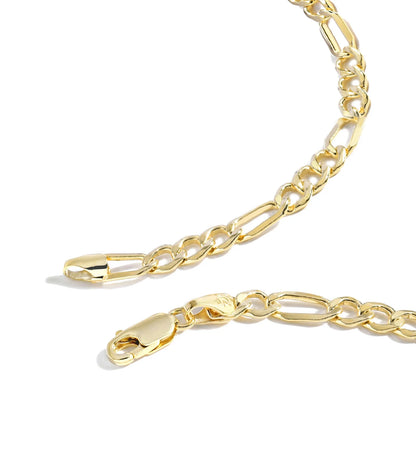 Gold Chain Necklace Collection - 14K Solid Yellow Gold Filled Figaro Chain Necklaces for Women and Men with Different Sizes (2.8Mm, 3.7Mm, 4.7Mm, 5.6Mm)