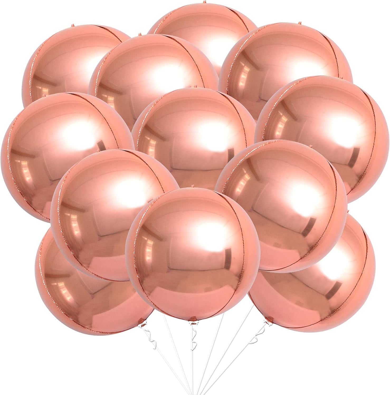 Premium Metallic Rose Gold Balloons - 22 Inch, Pack of 12 | Mylar and Chrome Foil Balloons for Elegant Party Decorations