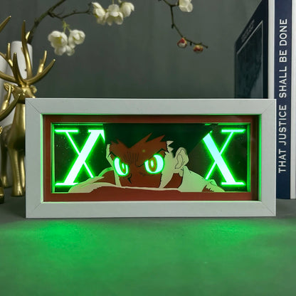 Anime Hunter x Hunter Gon Shadow Box LED Night Light - Decorative Table Lamp for Gamer Room and Bedside Use